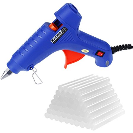 zacro 60w Hot Melt Glue Gun with 50pcs Glue Sticks- High Temperature Glue Guns /Melting Adhesive Glue Gun Kit for DIY Small Craft and Quick Repairs in Home or Office, blue