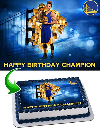 Stephen Curry Golden State Warriors Quarter Sheet Edible Photo Birthday Cake Topper. ~ Personalized! 1/4 Sheet