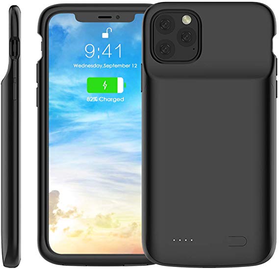 BasicStock Battery Case for iPhone 11 / XI 6.1", 5000mAh Portable Rechargeable Battery Pack Charger Case Shockproof Power Bank Charging Cover for iPhone 11 / XI 6.1" (Black)