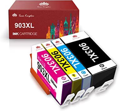 Toner Kingdom High Yield Compatible ink cartridge replacement for HP 903 903L for HP Officejet 6950 6960 6970 6975 printer 4 Pack (Black Cyan Yellow Magenta)
