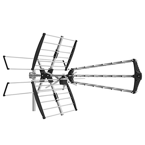 1byone Digital Outdoor / Roof HDTV Antenna, High Gain VHF / UHF Combo TV antenna, 75 Miles Range Extremely High Performance TV Antenna