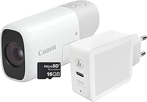 Canon PowerShot ZOOM Essential Kit WHT - Digitales Fernglas mit Foto- & Videofunktion, bis 800mm Brennweite, ruhiges Bild durch optischen Bildstabilisator, Akku, Full-HD, WLAN, Bluetooth, 145g leicht