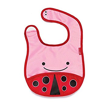 Skip Hop Zoo Little Kid and Toddler Tuck-Away Water Resistant Baby Bib, Multi Livie Ladybug