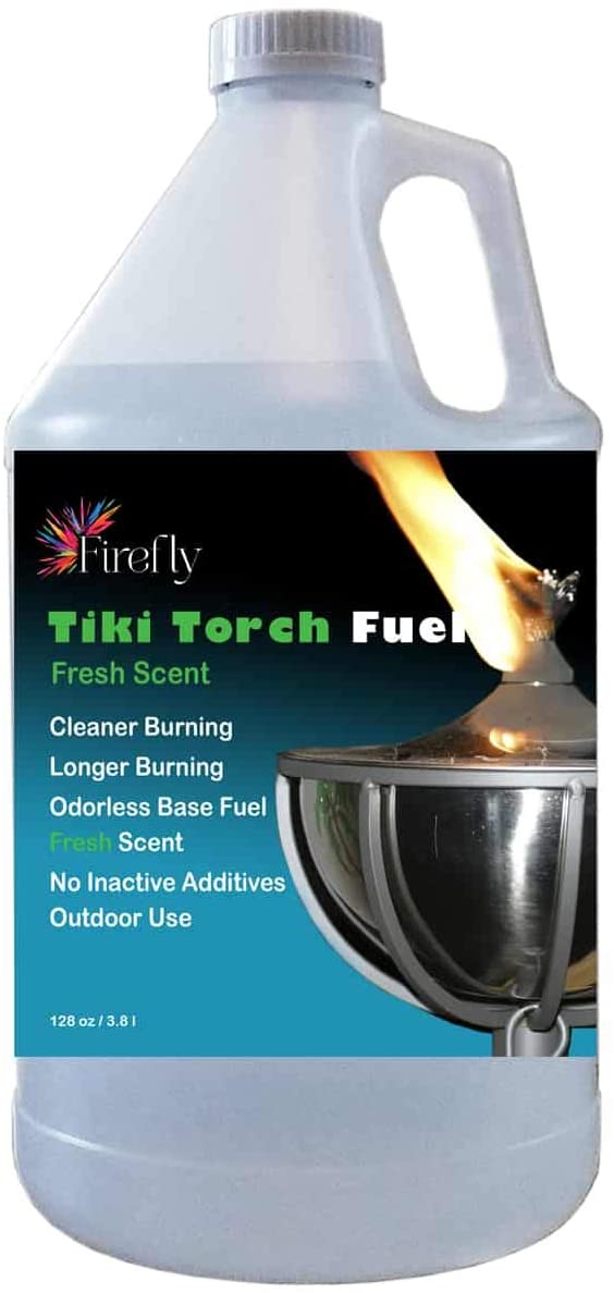 Firefly Fresh Eucalyptus Scent Tiki Torch Fuel - Significantly Longer Burn - Odorless - Less Smoke - Gold Standard - 1 Gallon
