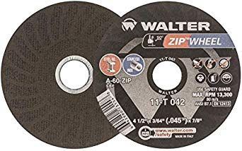 Walter Surface Technologies Walter ZIP Cutoff Wheel - (Pack of 25) Durable Cutting Disc for General Purpose - 11T042