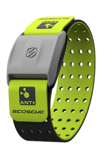 Scosche RHYTHM  Heart Rate Monitor Armband - Green - Optical Heart Rate Armband Monitor With Dual Band Radio ANT  and Bluetooth Smart