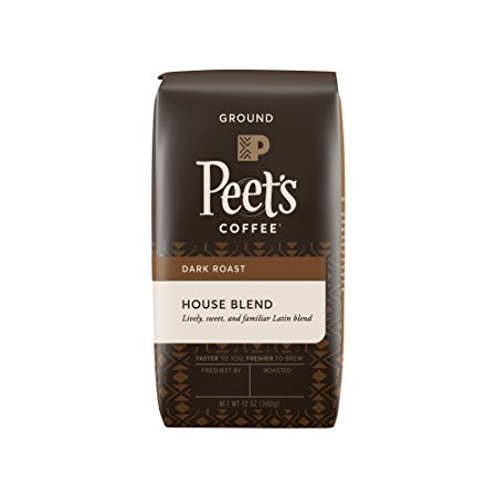 Peet's Coffee House Blend Ground, Dark Roast, 12-Ounce bag