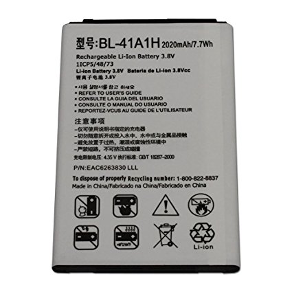 New OEM LG BL-41A1H MS395 Optimus F60 LS660 Tribute VS810PP Transpyre O4L 2100 Mah Battery