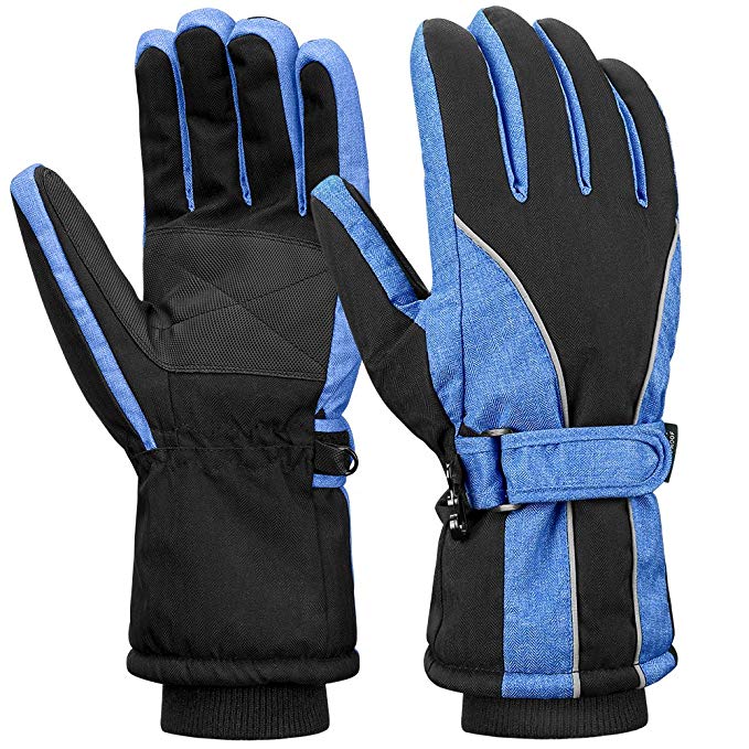 Terra Hiker Waterproof Ski Gloves, Thermal Thinsulate Gloves for Skiing, Snowboarding, Cycling and Other Winter Sport Activities (Men, Women)