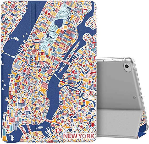 MoKo Case Fit New iPad Mini 5 2019 (5th Generation 7.9 inch), Slim Lightweight Smart Shell Stand Cover with Translucent Frosted Back Protector, with Auto Wake/Sleep - New York City
