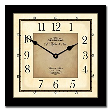 Waterford Square Wall Clock, Available in 9 sizes, Whisper Quiet, non-ticking