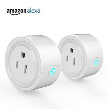 Wireless Outlet, Potensic 2-Pack Wi-Fi Mini Smart Plug US Socket, Works with Amazon Echo Alexa, Switch On/Off your Devices from Anywhere, Timing Function