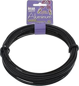 The Beadsmith Anodized Aluminum Wire – 12 Gauge – 39 feet – Black Color – Bendable Craft Wire Used to Jewelry Making, Wire Wrapping, Sculpting, Floral, Modeling and Other DIY Arts & Crafts