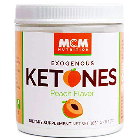 MCM Nutrition – Exogenous Ketones Supplement & BHB - Boosts Energy & Suppresses Appetite - Instant Keto Mix That Puts You into Ketosis Quick & Helps with The Keto Flu (Peach Flavor - 15 Servings)