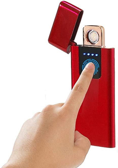 ARCLAND Electric Lighter Fingerprint Sensor Lighter, Rechargeable USB Cigarette Lighter Windproof Flameless ultrathin electronic lighter with gift box.