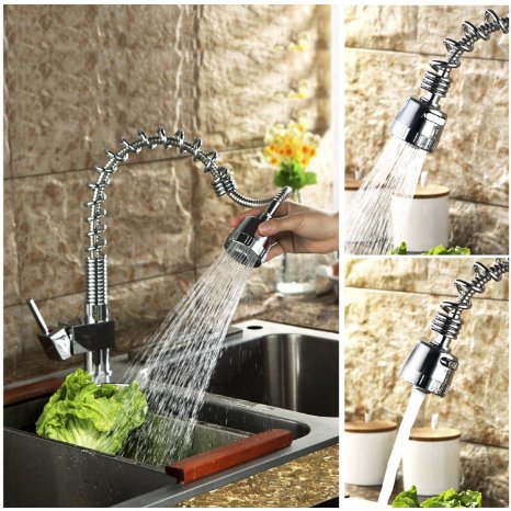 Hapilife 10 Years Warranty Two Functions Spray Spring Pullout Spout Swivel Modern Single Lever Mono Mixer Kitchen Sink Tap with UK Standard Fittings