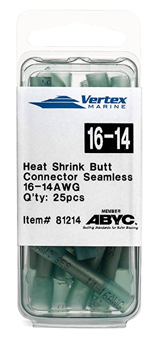 Butt Connector Marine Grade - Adhesive Lined Heat Shrink - A81214 - 16-14 AWG - 25 Pack