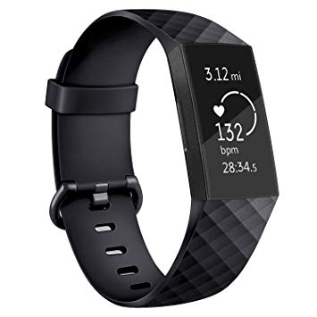 Vancle Bands Compatible with Fitbit Charge 3 Bands, Classic Soft Replacement Wristband Sport Strap for Fitbit Charge 3 and Charge 3 SE Fitness Activity Tracker Women Men Small Large