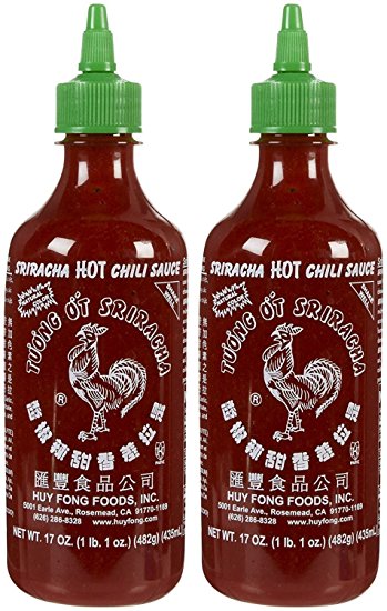 Huy Fong Sriracha Hot Chili Sauce Bottle - 17 oz - 2 Pack