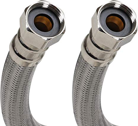 Fluidmaster B1H18 Water Heater Connector, Braided Stainless Steel - 3/4 Female Iron Pipe x 3/4 Female Iron Pipe, 18-Inch Length