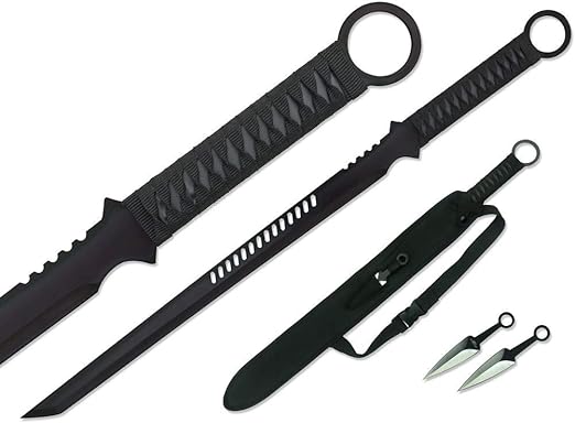 Ninja Sword Machete Throwing Knife Tactical Katana Tanto Blade, 27-Inch …