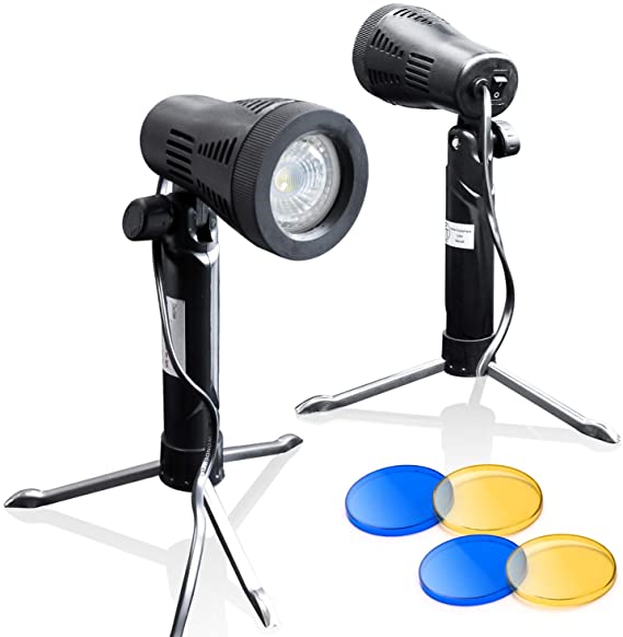 LimoStudio Photography Continuous LED Portable Light Lamp with Table Top Studio with Color Filters for Photography Photo Studio, 2 sets, AGG1501