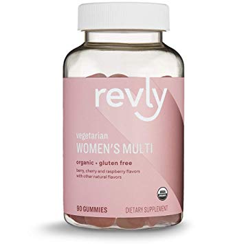 Amazon Brand – Revly Women’s Multivitamins, 90 Gummies (3 Gummies per Serving), Vegetarian, Certified Organic, Gluten free