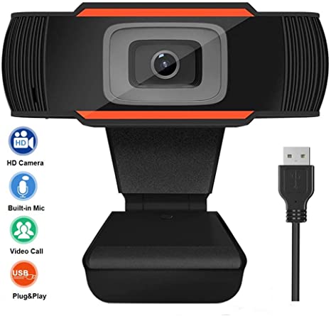 Webcam with Microphone - AZUOXI Built-in Dual Microphone USB Computer Camera, Webcam for Gaming Conferencing, PC Mac Laptop Desktop Web Cam, Noise Reduction Webcam for Xbox YouTube Skype