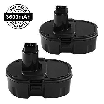 [Upgraded to 3600mAh] Replace for Dewalt 18V Battery 3.6Ah Ni-Mh XRP DC9096 DC9098 DW9095 DW9096 DW9098 DE9503 Cordless Tools 2-Pack