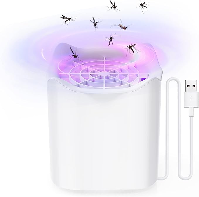 Tiptop Home Mosquito Killer Lamp, Electric Fly Killer Fly Zapper Indoor, 2 in 1 Bug Zapper Insect Killer Fruit Fly Trap for Indoor Outdoor, Efficient Insect Zapper Mosquito Trap for Home，White 6