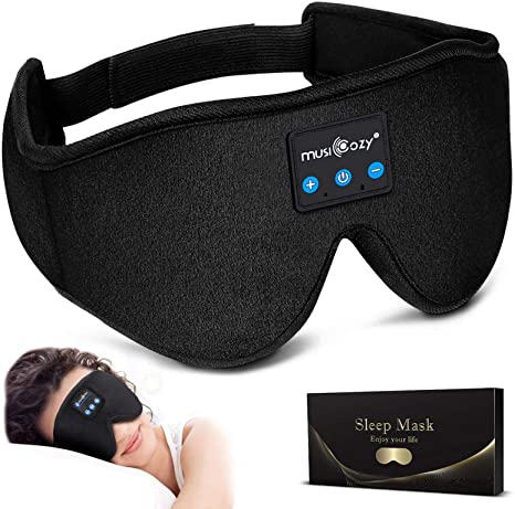 LC-dolida Sleep Mask, Sleep Headphones Bluetooth Music Eye Mask for Sleeping, Blindfold Mask for Sleeping/Yoga/Office/Travel Unisex, Soft&Comfortable Birthday Gifts for Men Mom Dad Adults Boys Girls