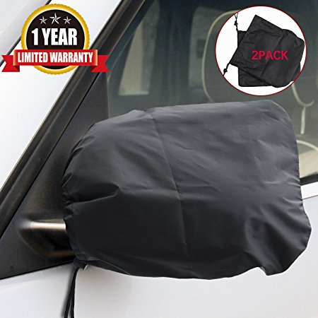 2PCS Mirror Covers, Universal Snowproof Waterproof Car Snow Covers, for Ice and Snow, Winter, Outdoor, Outside, Fit Car, SUV, CRV, Pickup, Truck, Vehicle, Automotives (12"11", Black)