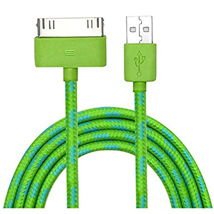 Cbus Wireless Rasta Braided USB Data & Charger Cable (10 Feet / 3 Meter) for Apple iPhone 4S / 4 / 3G / 3GS / iPhone, iPod Touch 4 / 3rd / 2nd gen, iPad 1, 2, 3