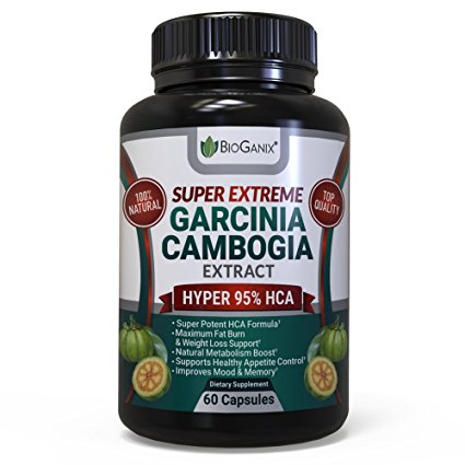 95% HCA Garcinia Cambogia Extract 100% Natural (SUPER EXTREME Potency) Powerful & Safe Formula For Weight Loss Support - 3rd Party Lab Tested (60 Veggie Capsules)