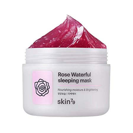 [SKIN79] Rose Waterful Sleeping Mask 3.38 fl.oz. (100ml) - Skin Soothing & Brightening Overnight Mask with Damask Rose Water, Fresh Moisture Capsule Oil Layer Gel for Skin Nourishing