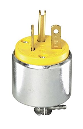 Leviton 620PA 20 Amp, 250 Volt, Armored, Grounding Plug, Steel