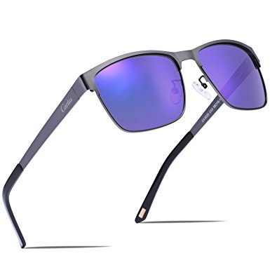 Carfia Polarized Sunglasses for Men with Metal Frame,100% UV400 Protection