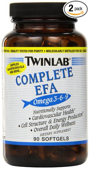 Twinlabs Complete EFA Softgels, Omega 3-6-9,  90 Count  (Pack of 2)