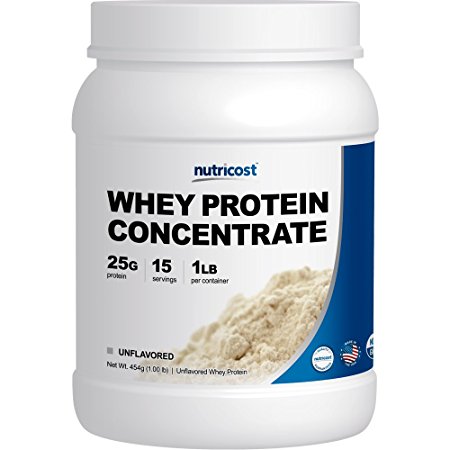 Nutricost Whey Protein Concentrate (Unflavored) 1LB