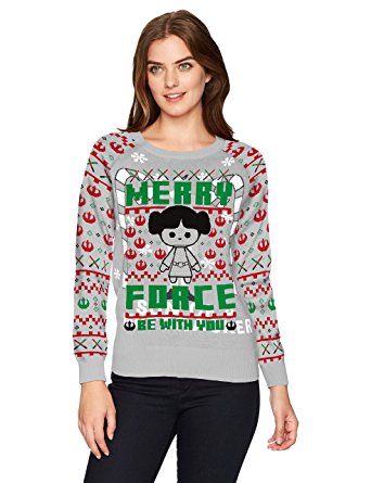 Hybrid Apparel Women's Star Wars Leia Merry Force Holiday Sweater