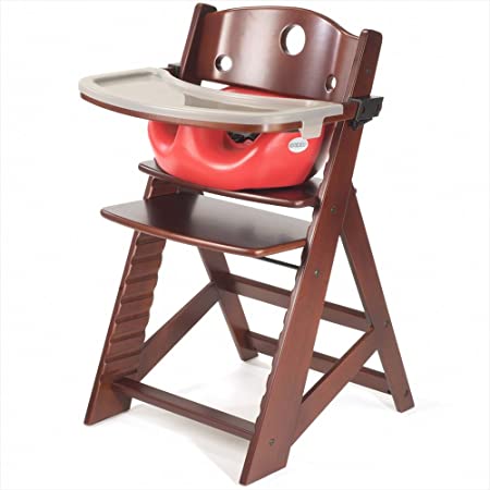 Keekaroo Height Right High Chair, Infant Insert and Tray Combo, Mahogany/Cherry