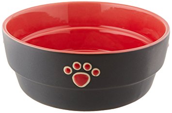 Ethical Stoneware Dish 6894 Fresco Dog Dish Red, 7 Inch