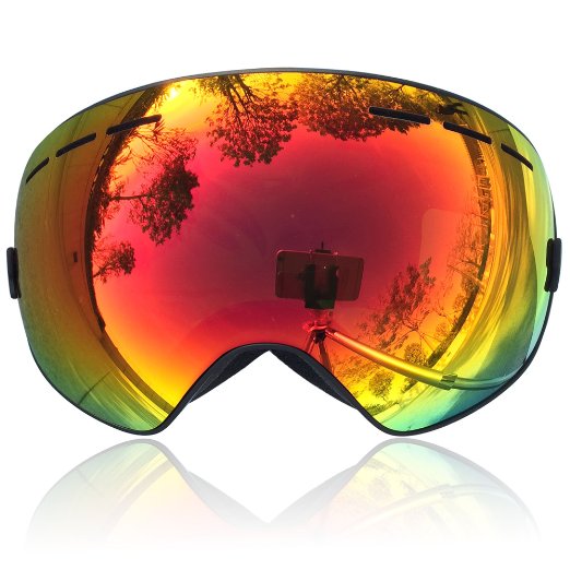 Zionor Snowmobile Snowboard Skate Ski Goggles with Detachable Lens