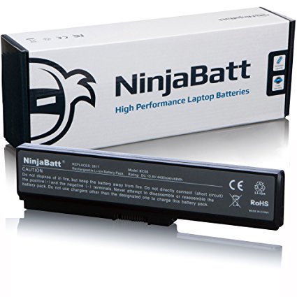 NinjaBatt Laptop Battery for Toshiba PA3817U-1BRS PA3819U-1BRS PA3817U-1BAS PA3818U-1BRS PA3816U-1BRS Satellite C650 C650D C655 C655-S5049 C660 - High Performance [6 Cells/4400 mAh/48 Wh]