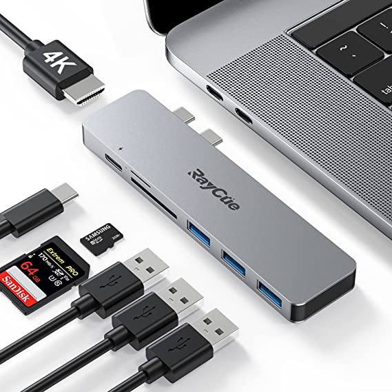 USB C Adapters for MacBook Pro, MacBook Air M1 USB Accessories with 4K HDMI, Thunderbolt 3 Charging Port, 3 USB 3.0, SD/TF Card Reader, MacBook Pro USB Adapter for MacBook Pro/MacBook Air 2020-2016