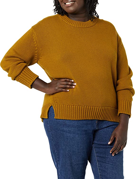 Daily Ritual Women's Oversized Long-Sleeve Boxy Crewneck Sweater