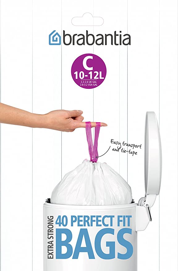 Brabantia 361982 Trash Bags, 12 Liter (40 Stück), White