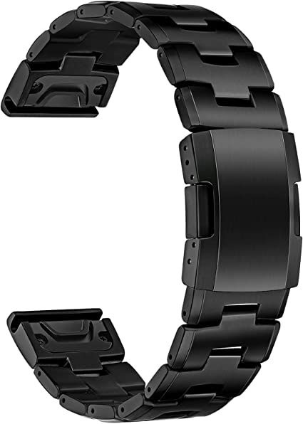 TRUMiRR Titanium Watch Band for Fenix 6/6 Pro / 5/5 Plus, 22mm Quick Release Easy Fit Watchband Titanium Metal Strap for Garmin Instinct/Approach S60 S62/Forerunner 935 945