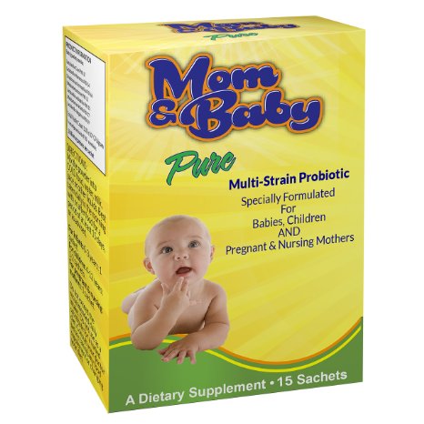 Probiotic Powder for Kids by Mom & Baby Pure (15 sachets) - Safe for Babies, Infants and Children - Relief for Colic, Diarrhoea, Constipation, Trapped Wind, Reflux - One Billion Friendly Multi-Strain Bacteria includes Lactobacillus Acidophilus plus FOS Prebiotics- Good for Pregnant & Breastfeeding Mothers to help support the Child's Immune System, Aid Digestion & Assist Those on Antibiotics - 1 sachet a day - Additive Free - #1 Quality Infant Supplement Made in the UK to GMP Standards