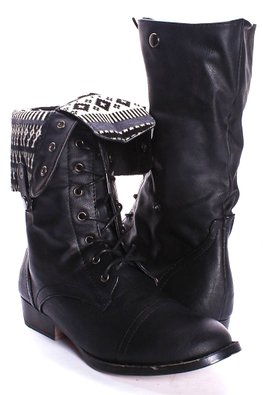 West Wood FAUX LEATHER DOUBLE BUCKLE STRAP CASUAL BOOTS